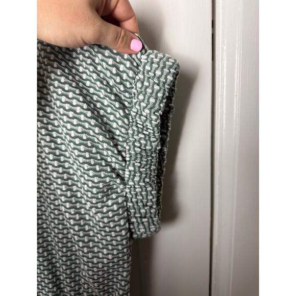 Loft Mini Geo Pocket Tee Green Lattice Casual Knit Dress Size XXL NEW Classic - Picture 7 of 9
